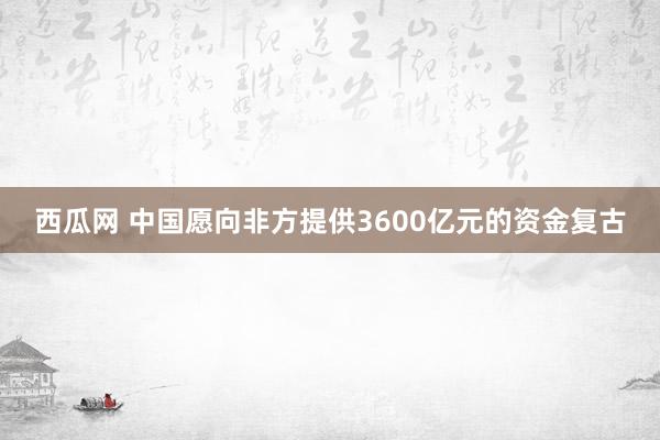 西瓜网 中国愿向非方提供3600亿元的资金复古