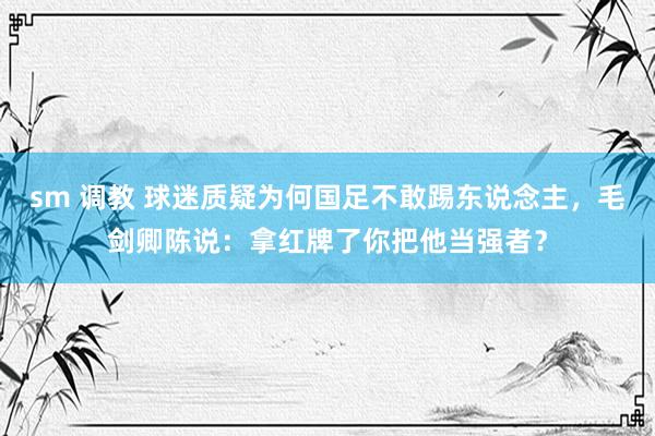 sm 调教 球迷质疑为何国足不敢踢东说念主，毛剑卿陈说：拿红牌了你把他当强者？