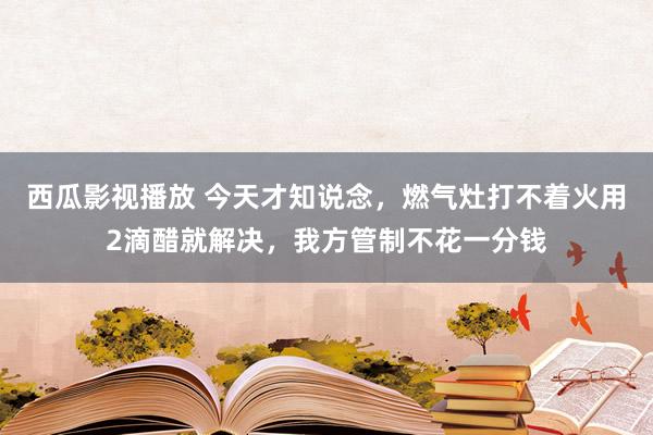 西瓜影视播放 今天才知说念，燃气灶打不着火用2滴醋就解决，我方管制不花一分钱