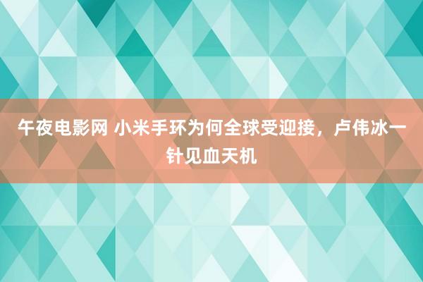 午夜电影网 小米手环为何全球受迎接，卢伟冰一针见血天机