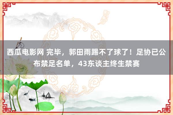 西瓜电影网 完毕，郭田雨踢不了球了！足协已公布禁足名单，43东谈主终生禁赛