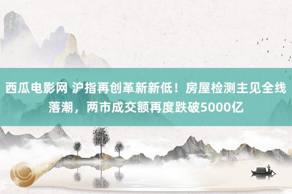 西瓜电影网 沪指再创革新新低！房屋检测主见全线落潮，两市成交额再度跌破5000亿