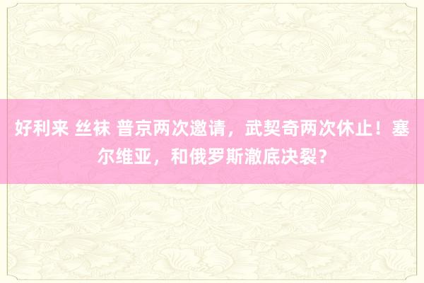 好利来 丝袜 普京两次邀请，武契奇两次休止！塞尔维亚，和俄罗斯澈底决裂？