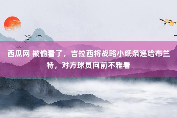 西瓜网 被偷看了，吉拉西将战略小纸条递给布兰特，对方球员向前不雅看