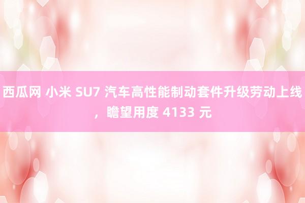 西瓜网 小米 SU7 汽车高性能制动套件升级劳动上线，瞻望用度 4133 元