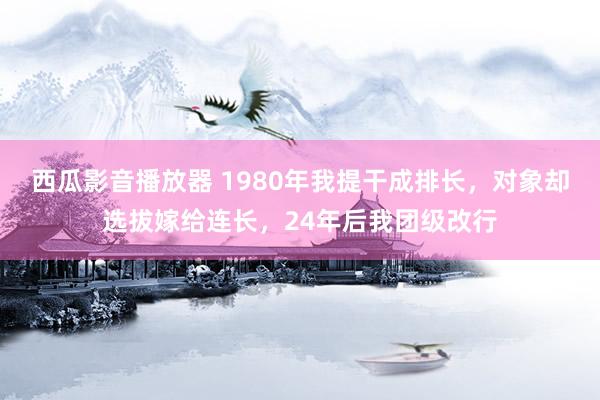 西瓜影音播放器 1980年我提干成排长，对象却选拔嫁给连长，24年后我团级改行