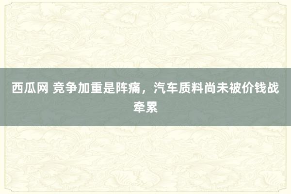 西瓜网 竞争加重是阵痛，汽车质料尚未被价钱战牵累