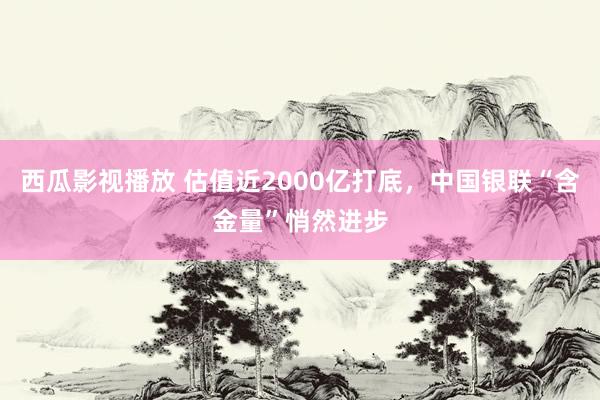 西瓜影视播放 估值近2000亿打底，中国银联“含金量”悄然进步