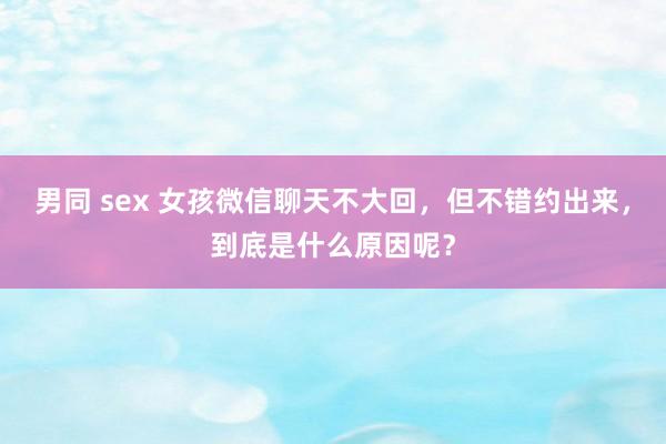 男同 sex 女孩微信聊天不大回，但不错约出来，到底是什么原因呢？