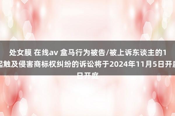 处女膜 在线av 盒马行为被告/被上诉东谈主的1起触及侵害商标权纠纷的诉讼将于2024年11月5日开庭