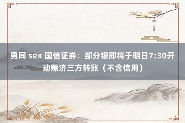 男同 sex 国信证券：部分银即将于明日7:30开动赈济三方转账（不含信用）