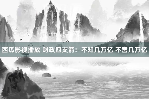 西瓜影视播放 财政四支箭：不知几万亿 不啻几万亿