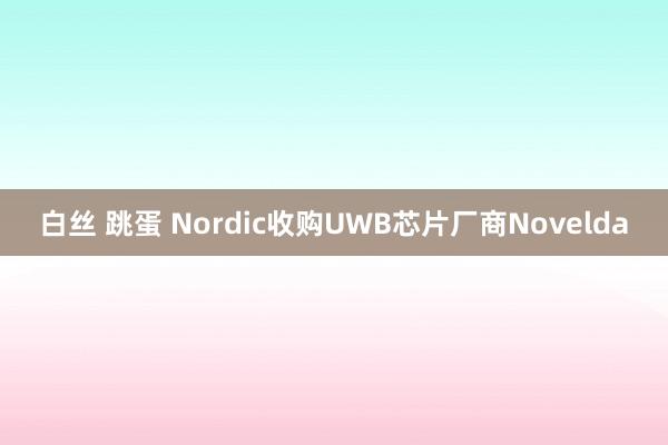 白丝 跳蛋 Nordic收购UWB芯片厂商Novelda