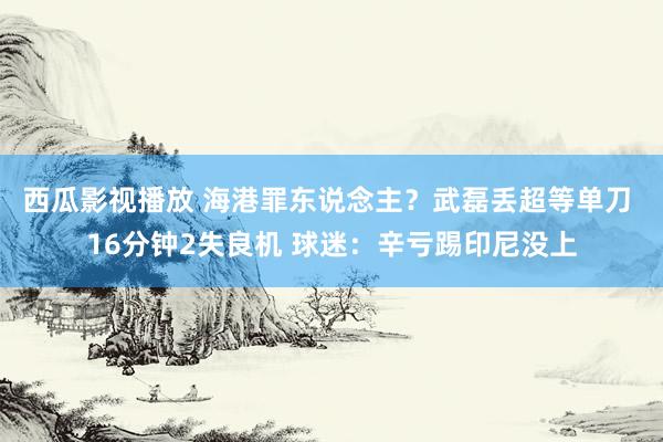 西瓜影视播放 海港罪东说念主？武磊丢超等单刀 16分钟2失良机 球迷：辛亏踢印尼没上