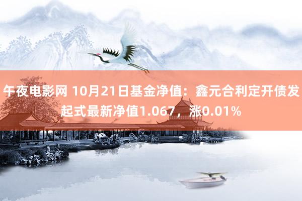 午夜电影网 10月21日基金净值：鑫元合利定开债发起式最新净值1.067，涨0.01%