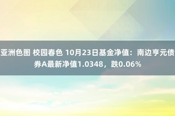 亚洲色图 校园春色 10月23日基金净值：南边亨元债券A最新净值1.0348，跌0.06%