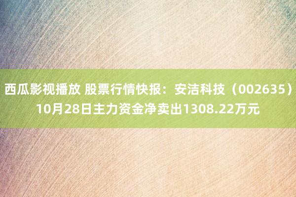 西瓜影视播放 股票行情快报：安洁科技（002635）10月28日主力资金净卖出1308.22万元