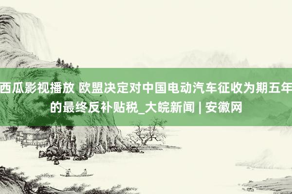 西瓜影视播放 欧盟决定对中国电动汽车征收为期五年的最终反补贴税_大皖新闻 | 安徽网