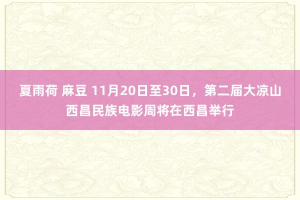 夏雨荷 麻豆 11月20日至30日，第二届大凉山西昌民族电影周将在西昌举行