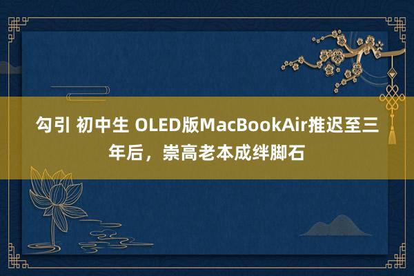 勾引 初中生 OLED版MacBookAir推迟至三年后，崇高老本成绊脚石