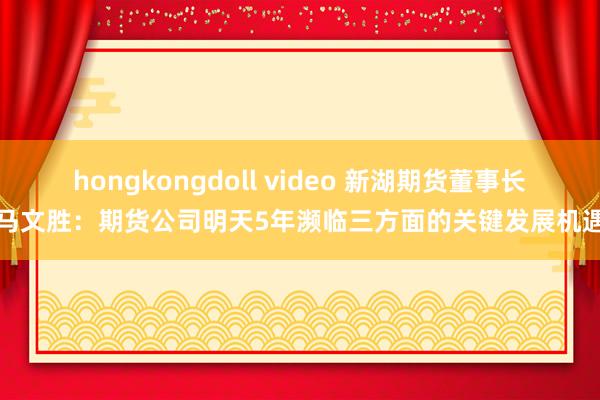 hongkongdoll video 新湖期货董事长马文胜：期货公司明天5年濒临三方面的关键发展机遇