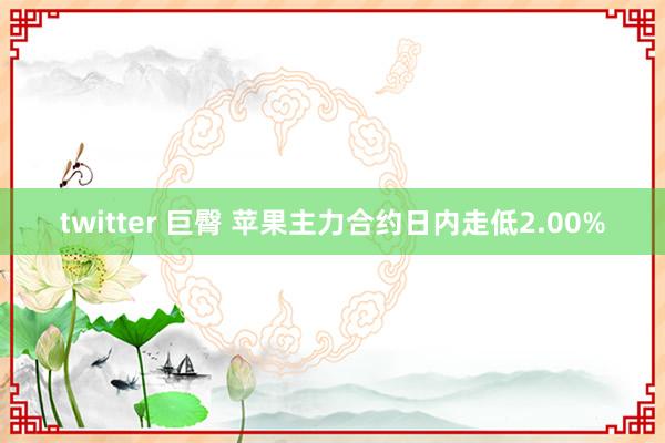 twitter 巨臀 苹果主力合约日内走低2.00%