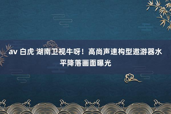 av 白虎 湖南卫视牛呀！高尚声速构型遨游器水平降落画面曝光