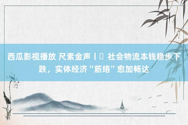 西瓜影视播放 尺素金声丨​社会物流本钱稳步下跌，实体经济“筋络”愈加畅达