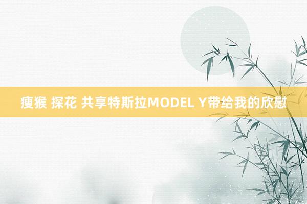 瘦猴 探花 共享特斯拉MODEL Y带给我的欣慰