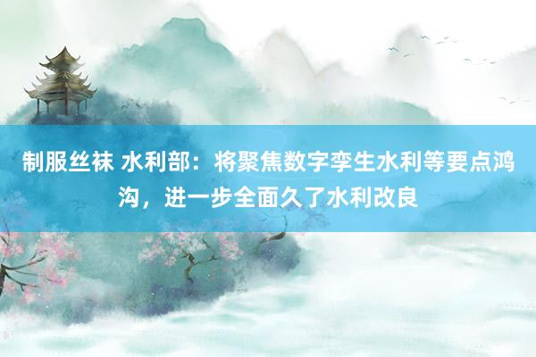 制服丝袜 水利部：将聚焦数字孪生水利等要点鸿沟，进一步全面久了水利改良