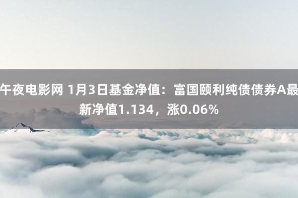 午夜电影网 1月3日基金净值：富国颐利纯债债券A最新净值1.134，涨0.06%