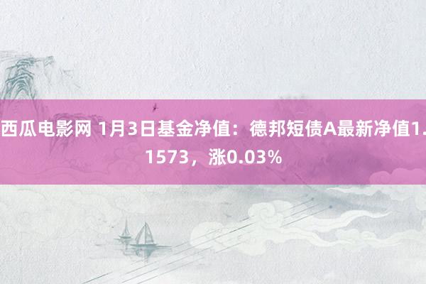 西瓜电影网 1月3日基金净值：德邦短债A最新净值1.1573，涨0.03%