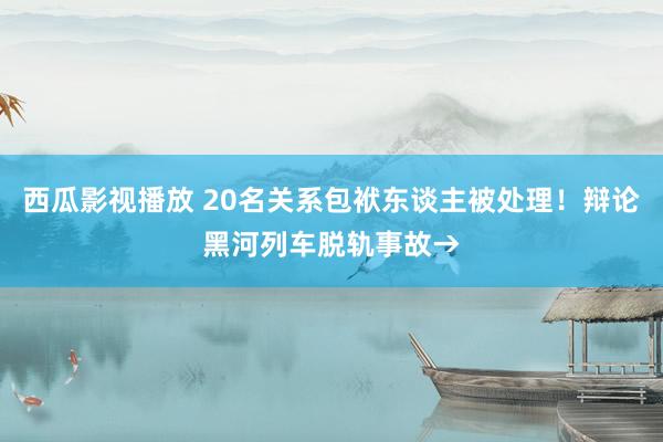 西瓜影视播放 20名关系包袱东谈主被处理！辩论黑河列车脱轨事故→