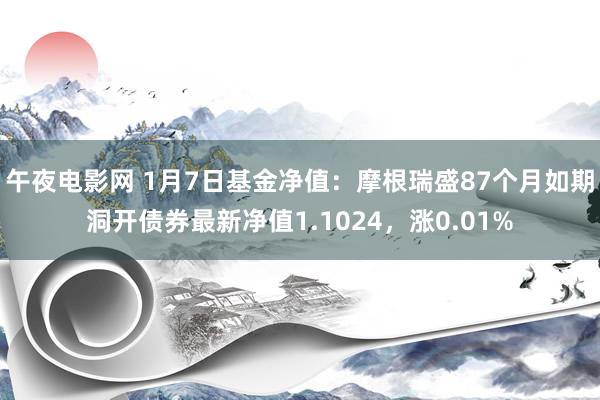 午夜电影网 1月7日基金净值：摩根瑞盛87个月如期洞开债券最新净值1.1024，涨0.01%