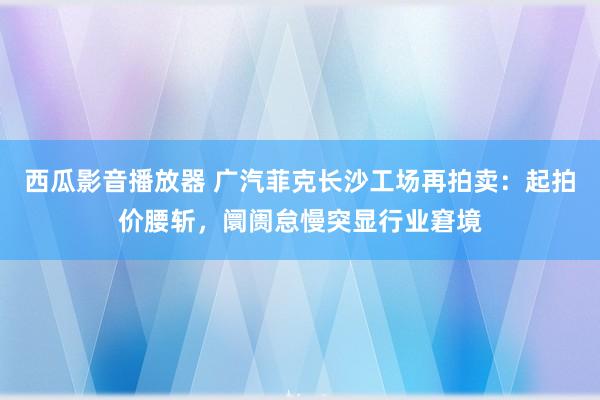 西瓜影音播放器 广汽菲克长沙工场再拍卖：起拍价腰斩，阛阓怠慢突显行业窘境